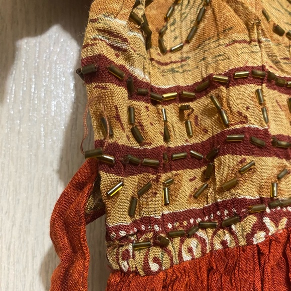 100% Rayon Vintage Bohemian Indian Dress - Picture 6 of 6